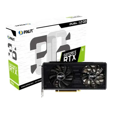 12GB RTX 3060 GDDR6 192 Bit PALIT DUAL 12G (NE63060019K9 190AD) img.0-m