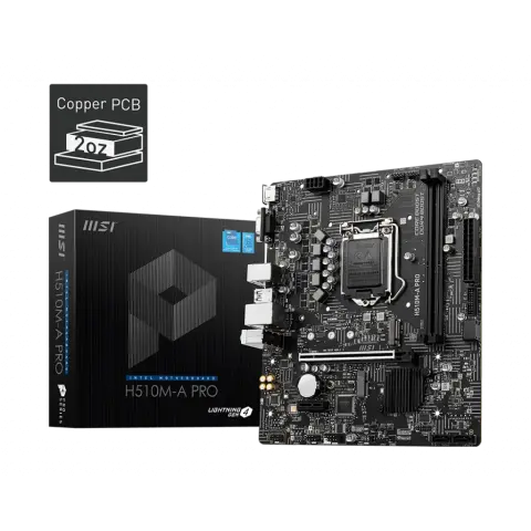 Intel 1200 H510 MSI 2DDR4 4SATA 2xM.2 HDMI VGA microATX (H510M A PRO Gen 10 11) img.0-m
