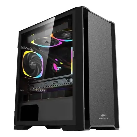 Корпус Wintek Andromeda D531 W TG 3Fan RGB пульт черный img.0-m