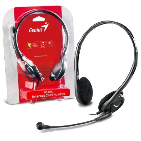 Науш+Микр Genius, HS M200C 1,8 м Подключение 3,5 MiniJack (Genius HS M200C) img.0-m