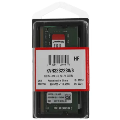 8GB DDR4 SO DIMM 3200MHz Kingston (KVR32S22S8/8) img.0-m
