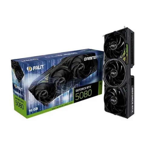 16GB RTX5080 GDDR7 256 Bit PALIT GAMINGPRO 3Fan (NE75080019T2 GB2031A) img.0-m