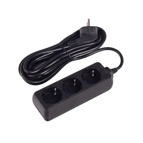 Удлинитель SVC 3 розетки 5 метров 240В 10A Чёрный (GXC3S-50M) 