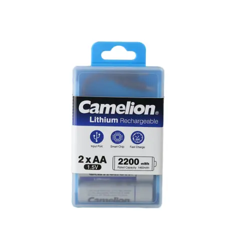 Аккумулятор CAMELION AA 1.5V 2200mAh 2шт заряд от USB (UB AA2200 PBH2)